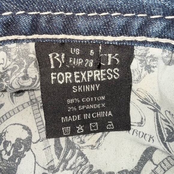 UEC EXPRESS REROCK STYLISH LOW RISE SKINNY DENIM BLUE JEANS SZ 6 - Picture 8 of 12